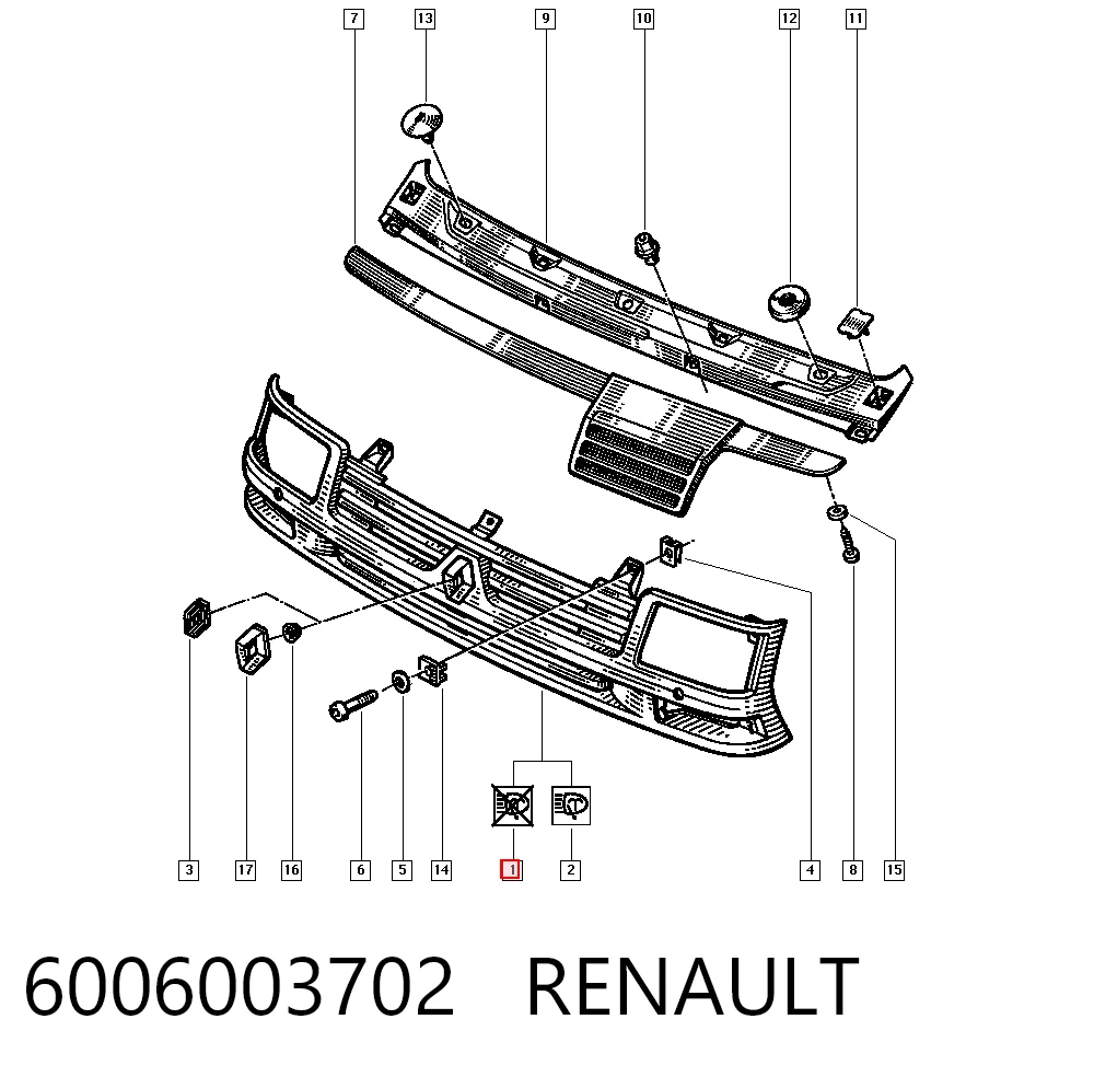 Grelha do radiador para Renault Trafic I TXW