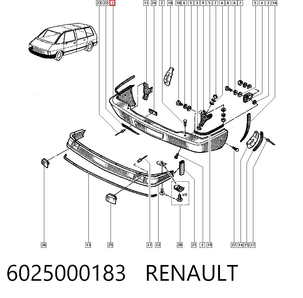 Pára-choque dianteiro Renault Espace I J11 ao melhor preço