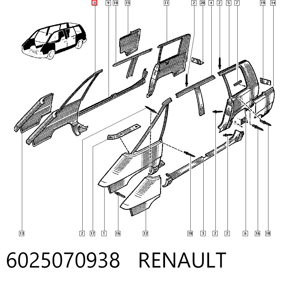 Pára-lama dianteiro direito Renault Espace I J11 ao melhor preço
