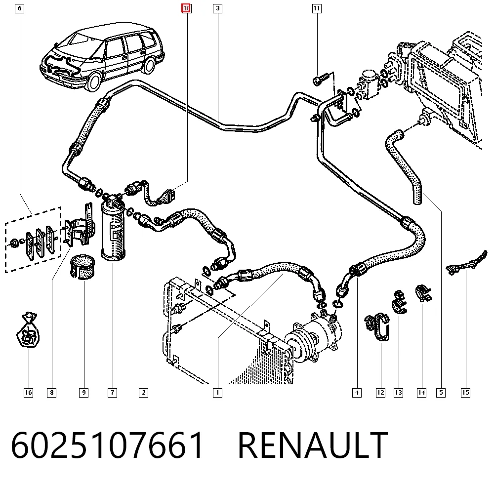 Sensor de pressão absoluta de aparelho de ar condicionado Renault Espace II J63 ao melhor preço