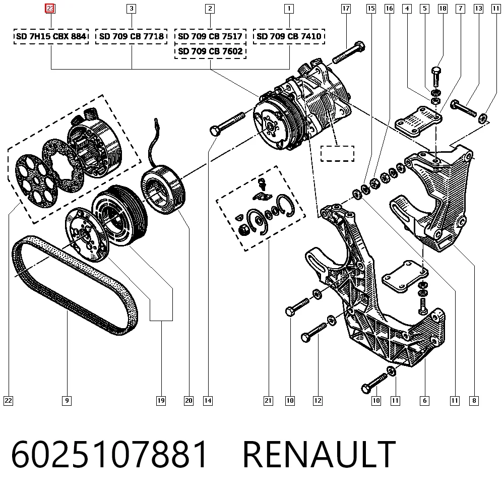 Compressor de aparelho de ar condicionado para Renault 21 K48