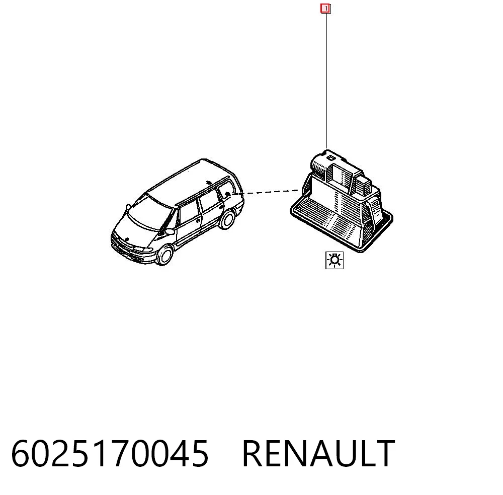 Lanterna da luz de fundo de matrícula traseira Renault Espace III JE ao melhor preço
