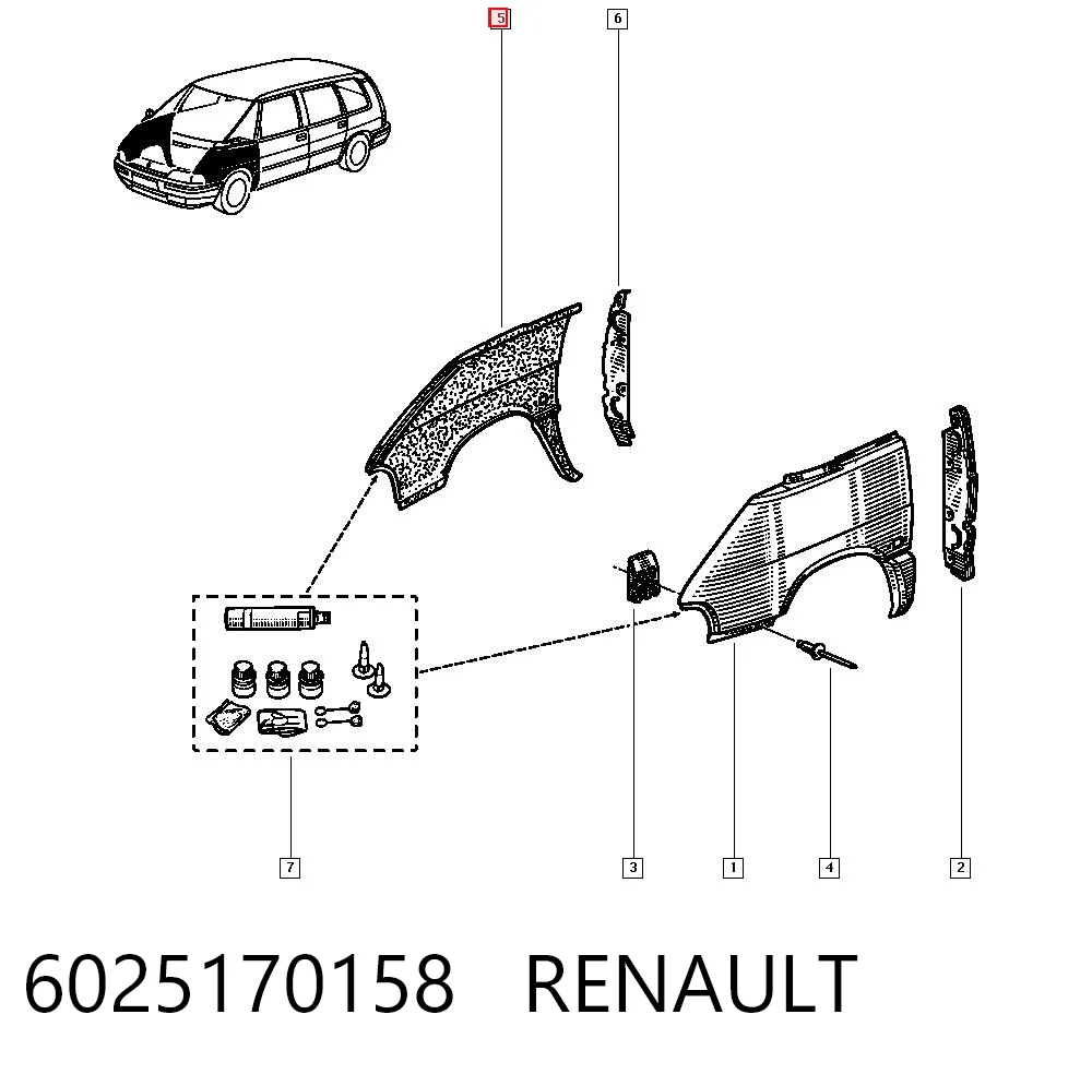 Pára-lama dianteiro direito Renault Espace II J63 ao melhor preço