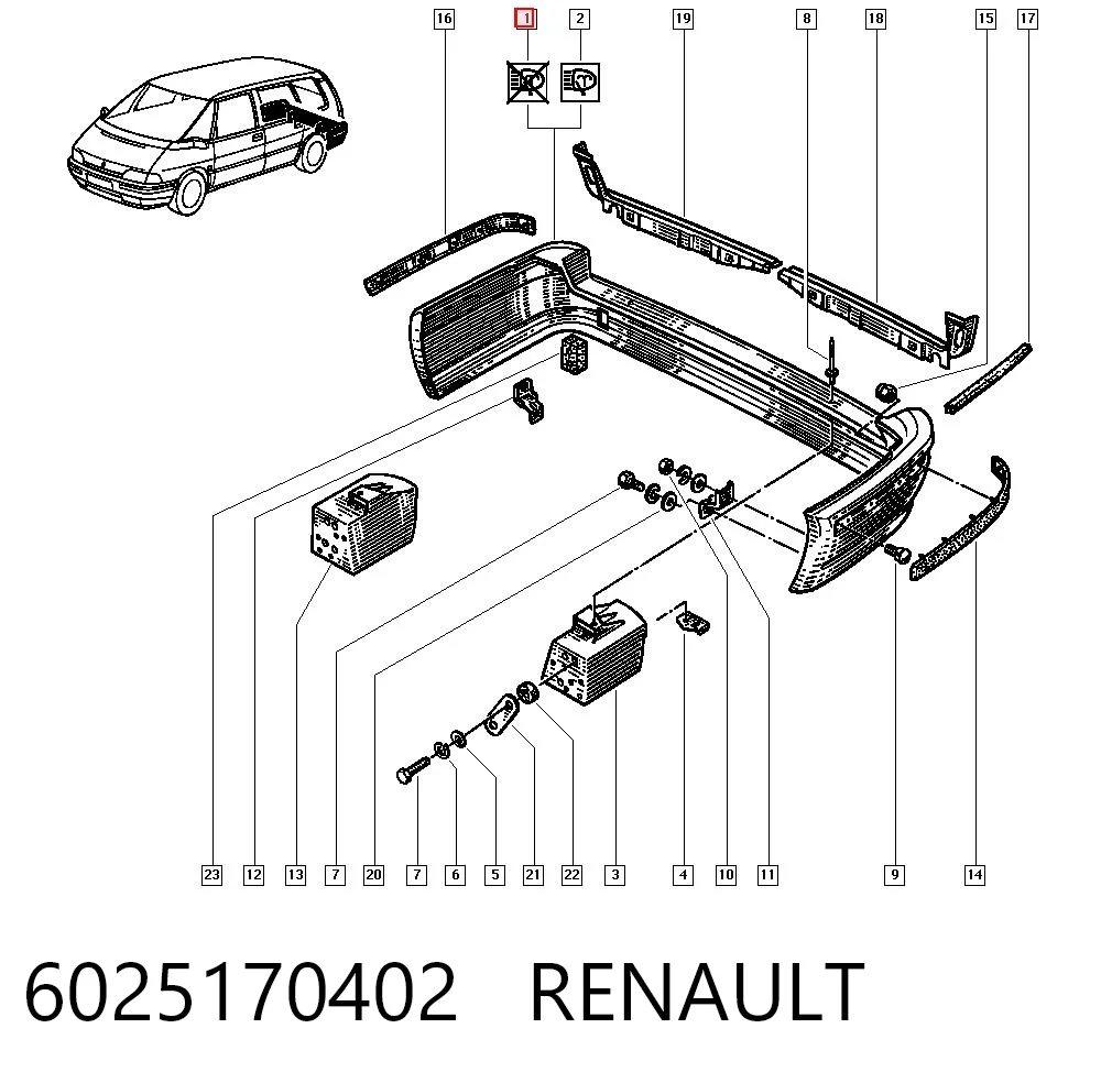 Pára-choque traseiro Renault Espace II J63 ao melhor preço