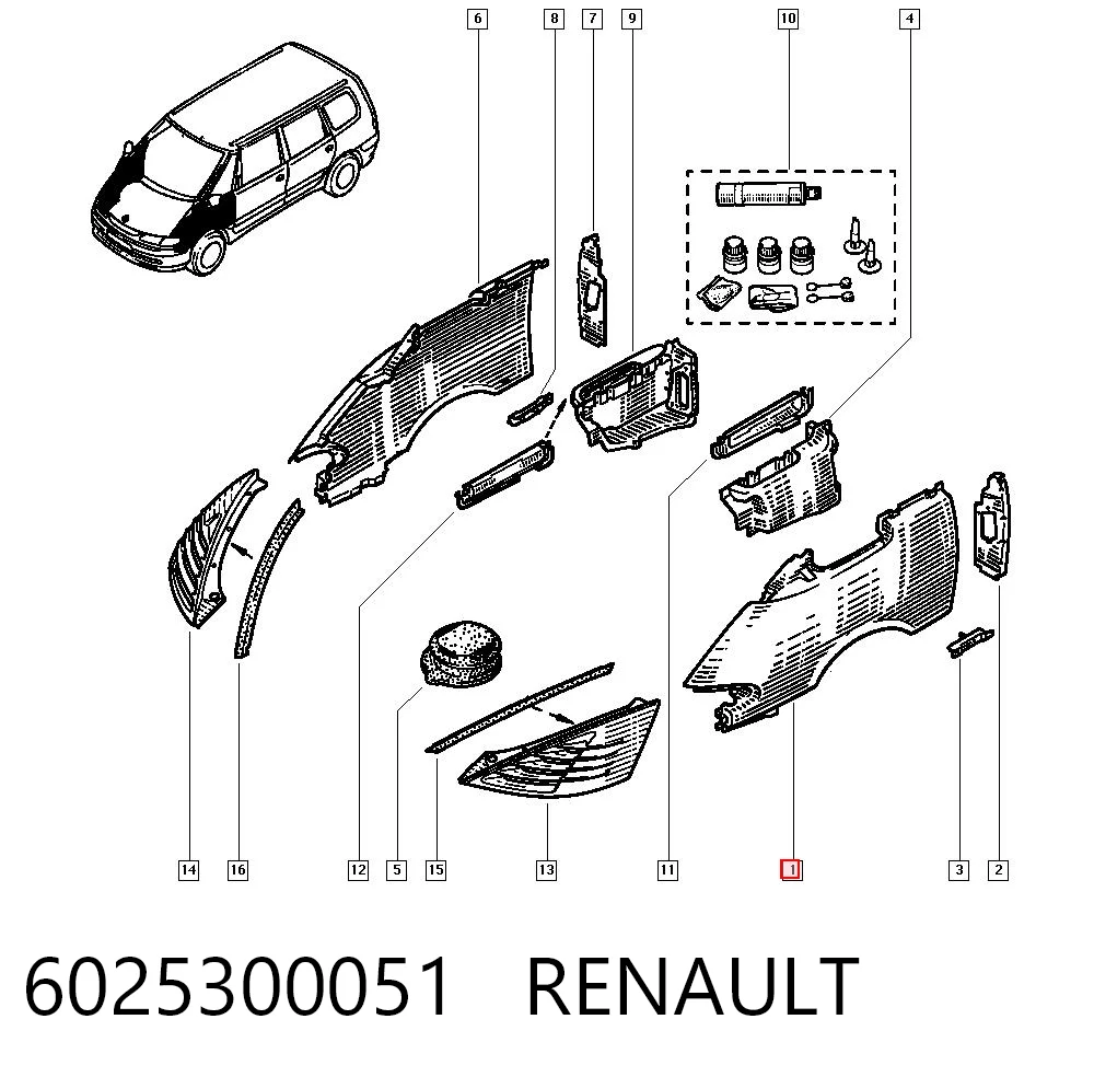 Pára-lama dianteiro esquerdo Renault Espace III JE ao melhor preço