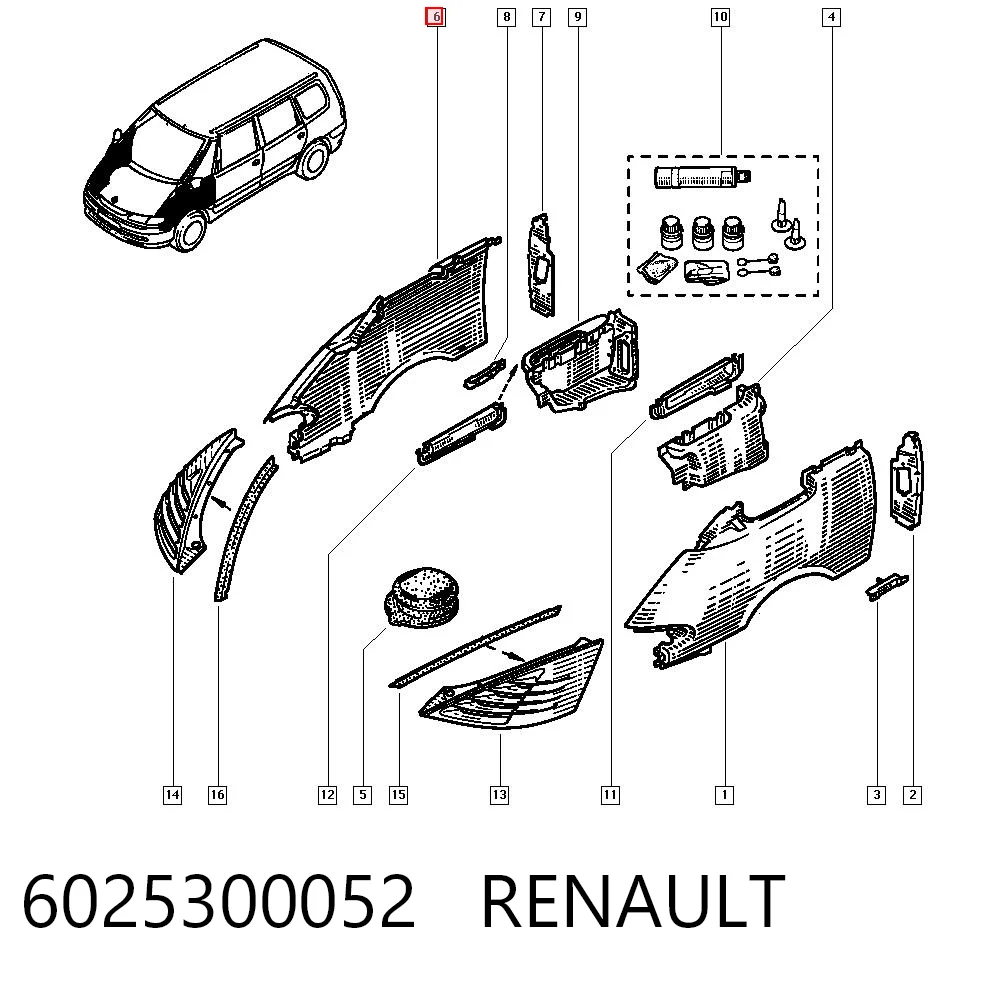 Pára-lama dianteiro direito Renault Espace III JE ao melhor preço