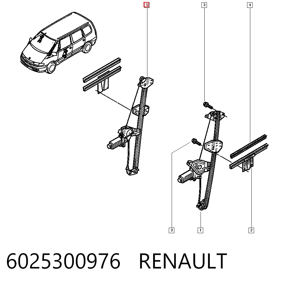 Compre Mecanismo de acionamento de vidro da porta dianteira direita Renault Espace 3