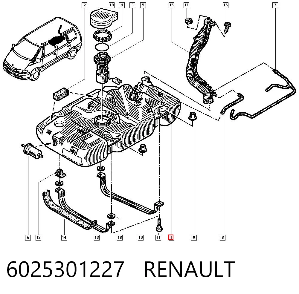 Tanque de combustível Renault Espace III JE ao melhor preço