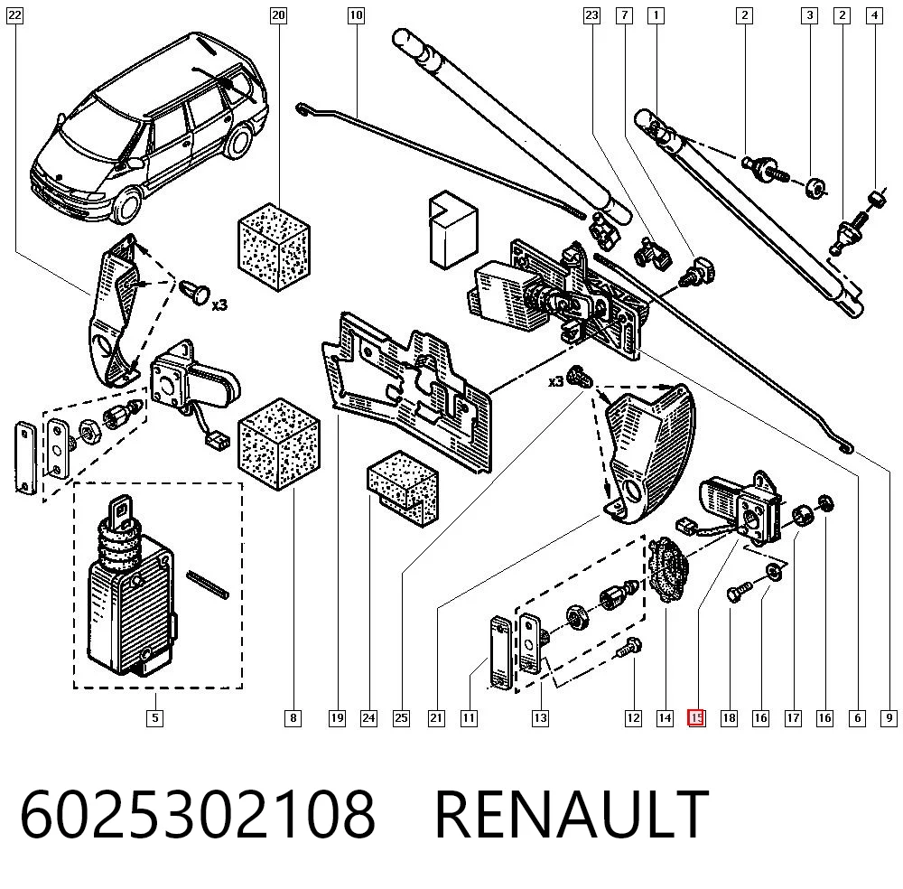 Fecho de tampa de porta-malas (de 3ª/5ª porta traseira) Renault Espace III JE ao melhor preço
