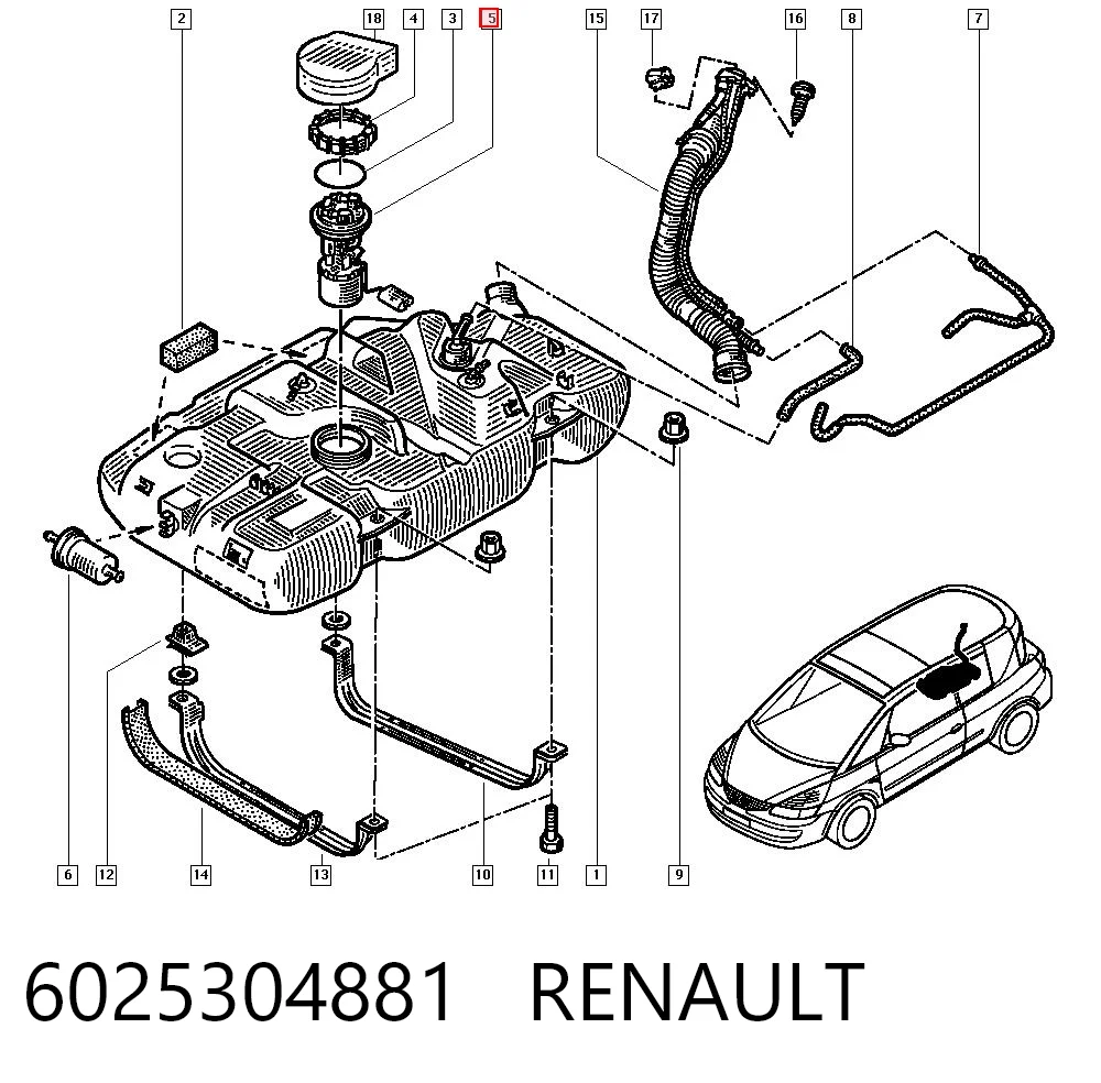 Sensor do nível de combustível no tanque Renault Espace II J63 ao melhor preço
