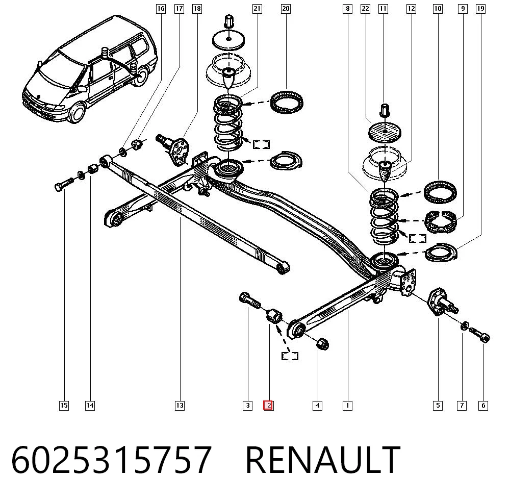 6025315757 Renault (RVI) Bloco silencioso de viga traseira (de plataforma veicular)