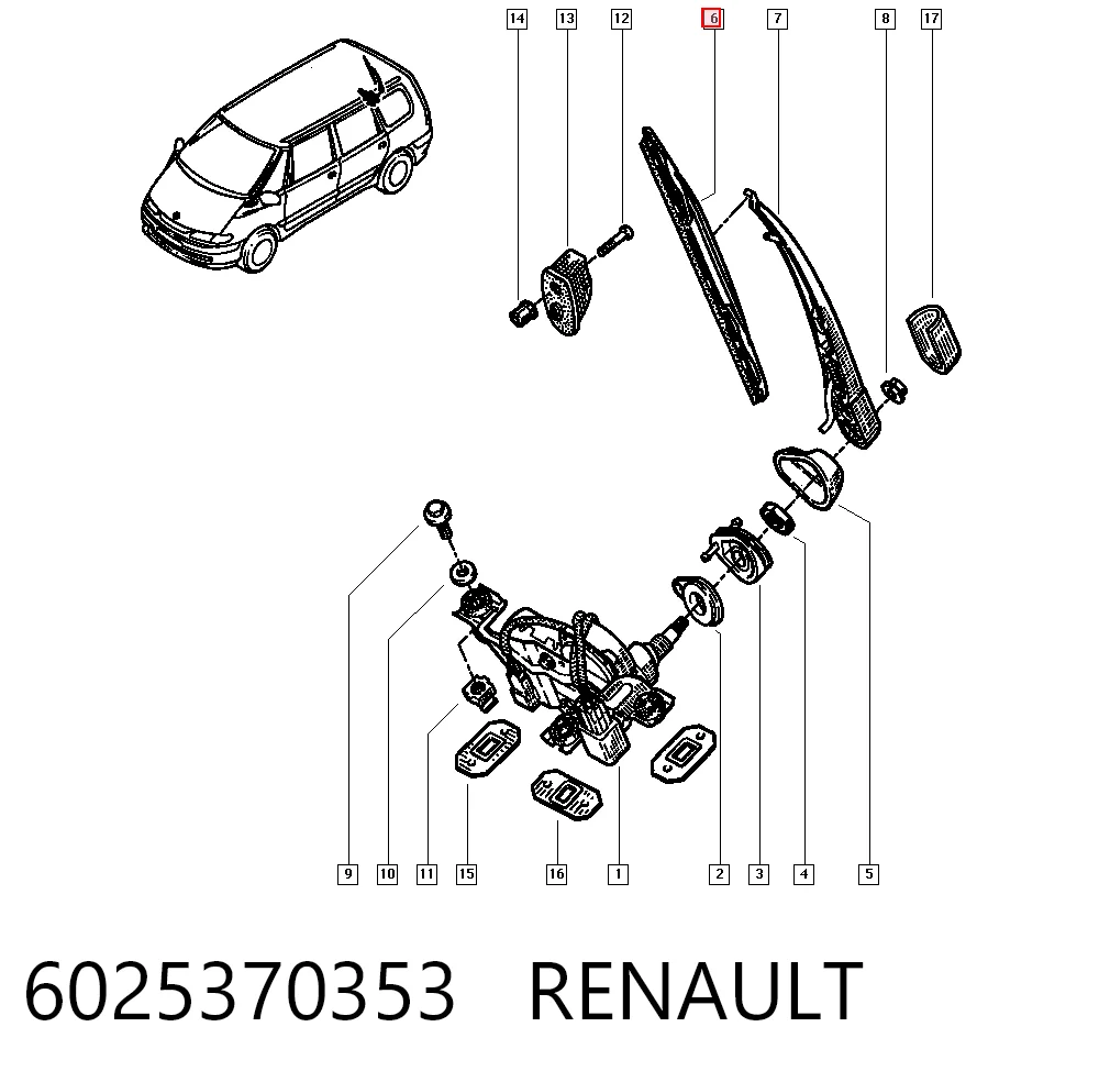 Compre Limpa-pára-brisas de vidro traseiro Renault Trafic 2