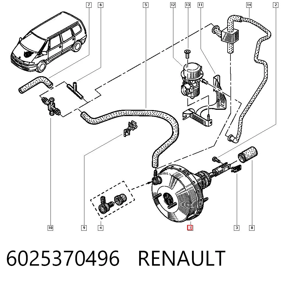 Reforçador dos freios a vácuo Renault Espace III JE ao melhor preço