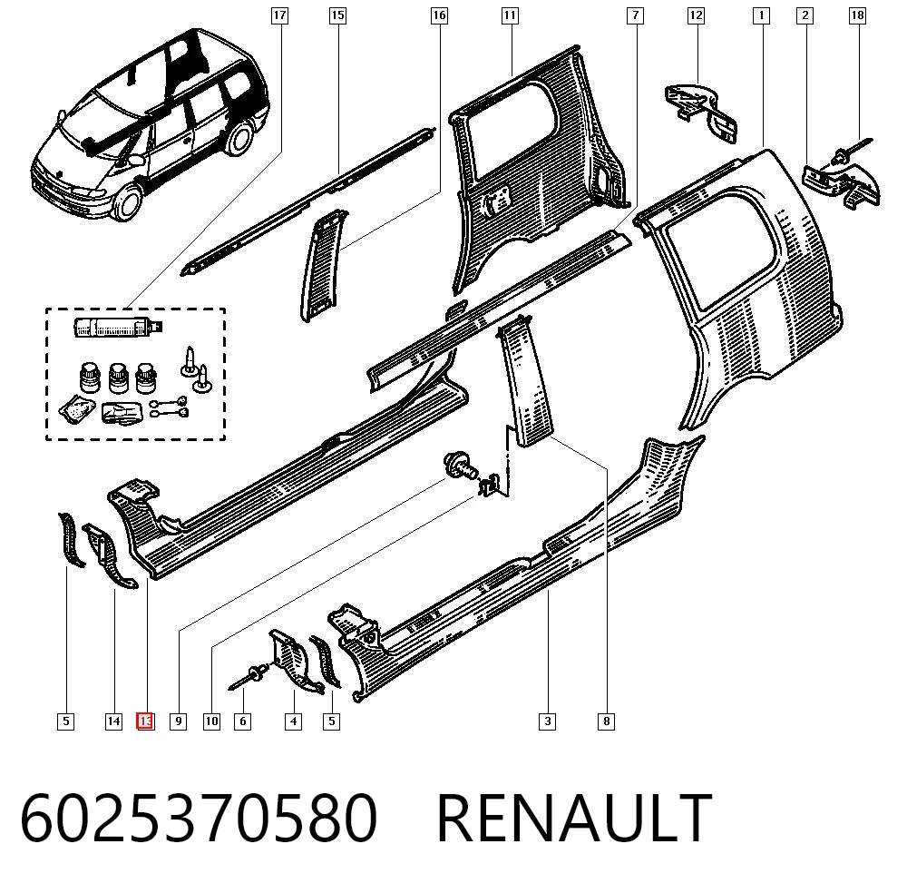 Acesso externo direito Renault Espace III JE ao melhor preço