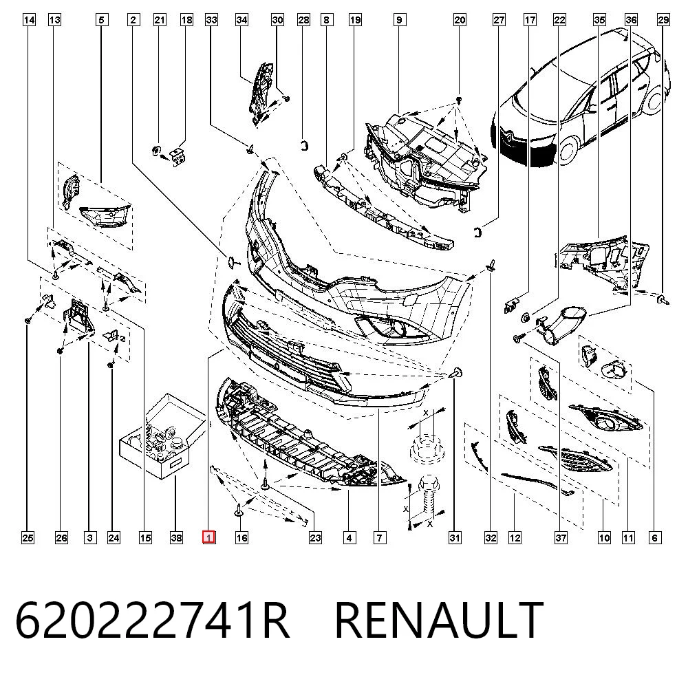 Pára-choque dianteiro Renault Scenic IV R9 ao melhor preço
