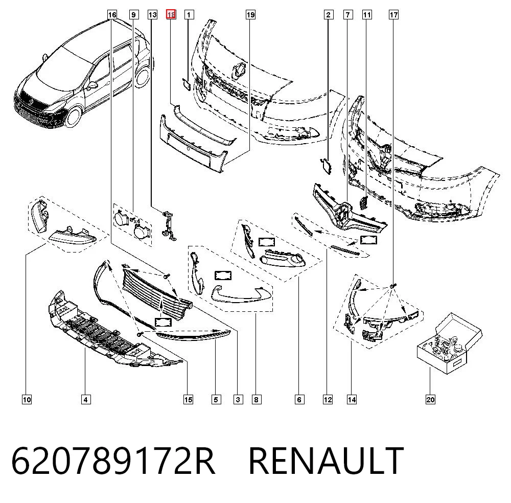 Compre 60730754 Polcar Moldura de grelha do radiador