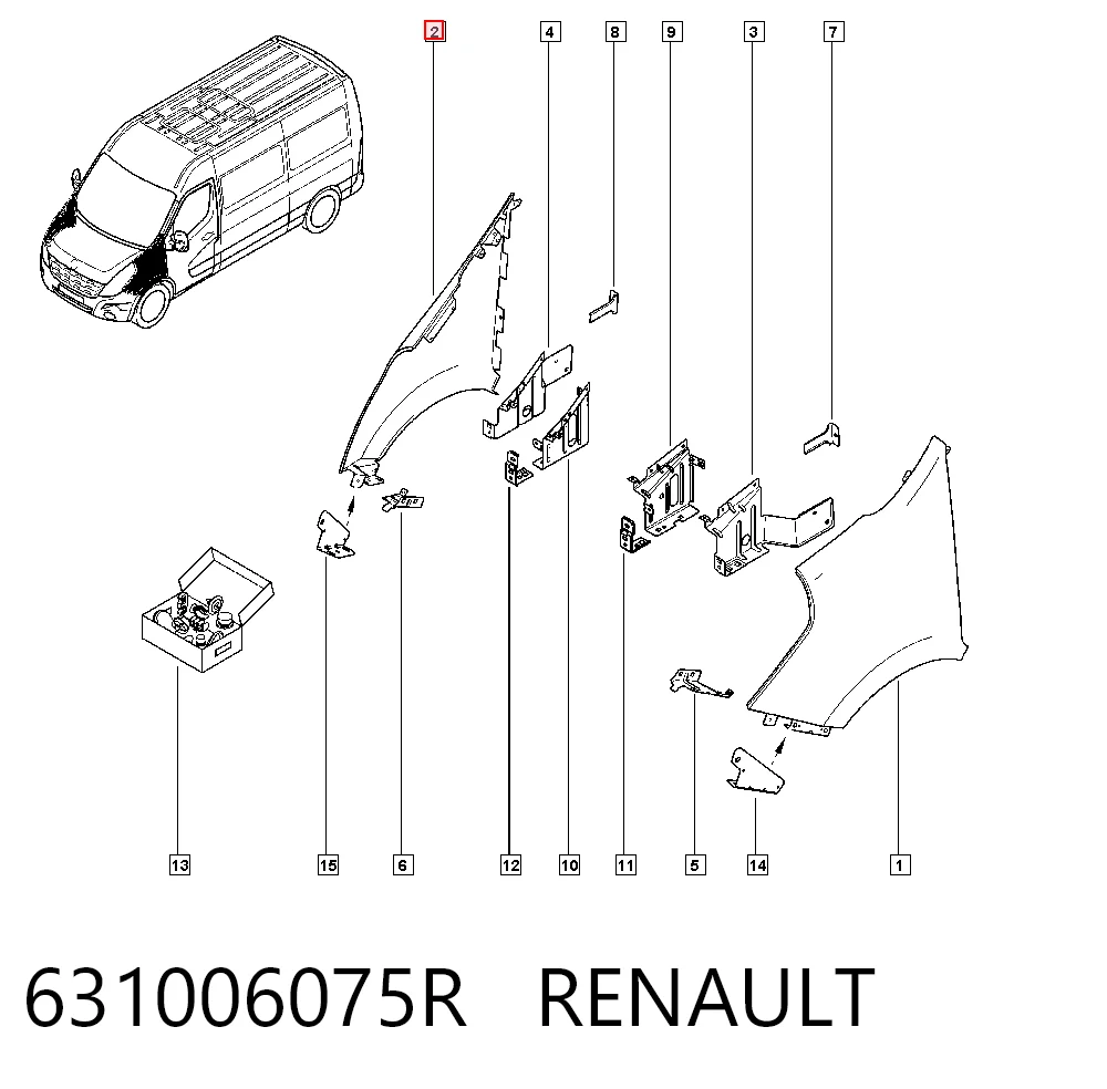 Pára-lama dianteiro direito Renault Master preço, a partir de 160,62 USD