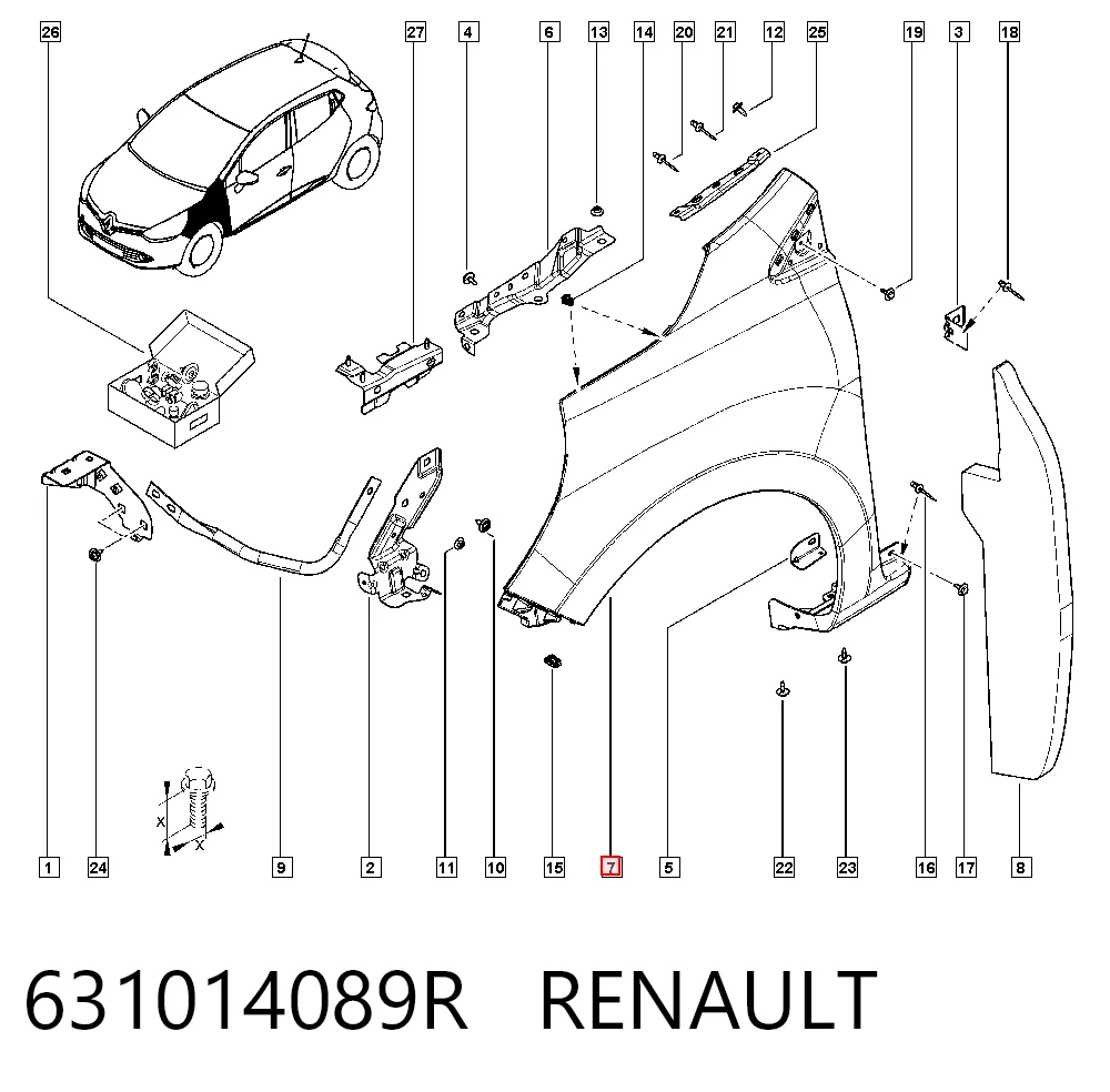 Pára-lama dianteiro esquerdo Renault Clio IV BH ao melhor preço