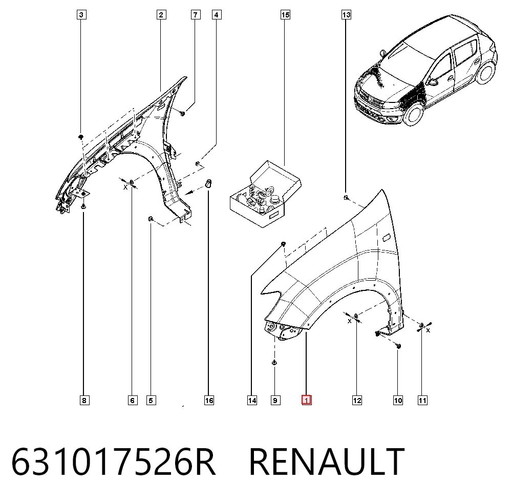 Pára-lama dianteiro esquerdo Nissan/Infiniti 631015804R preço, a partir de 101,12 USD