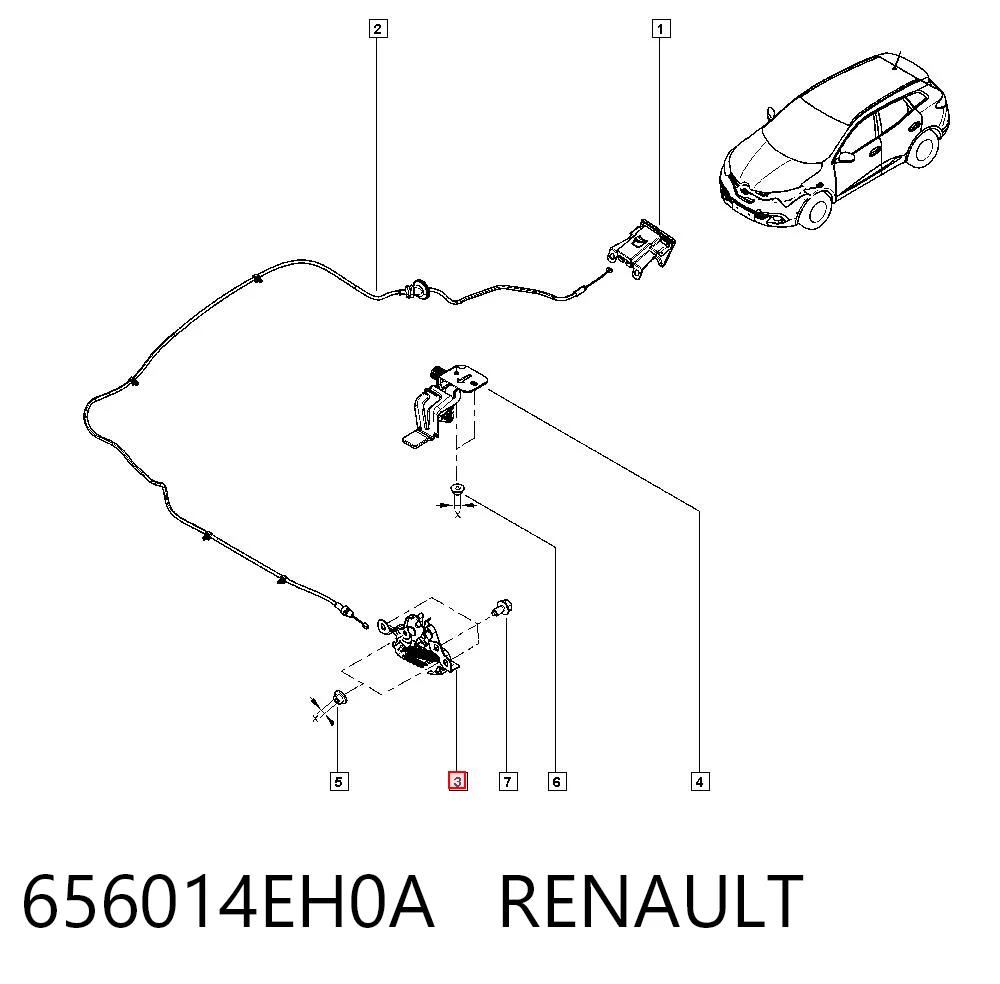 Fecho da capota para Nissan Qashqai II J11