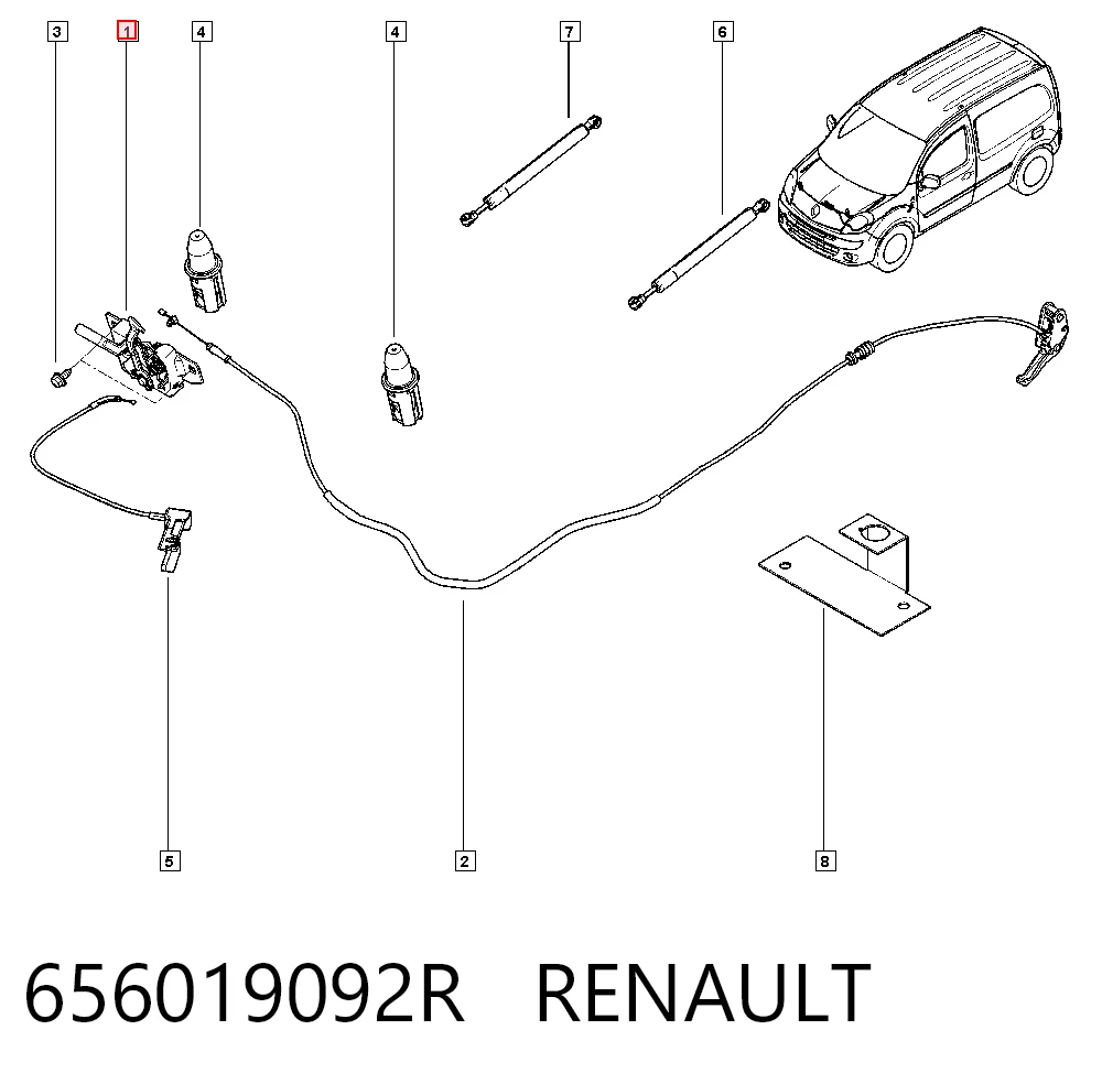 Fecho da capota Renault Kangoo II FW0