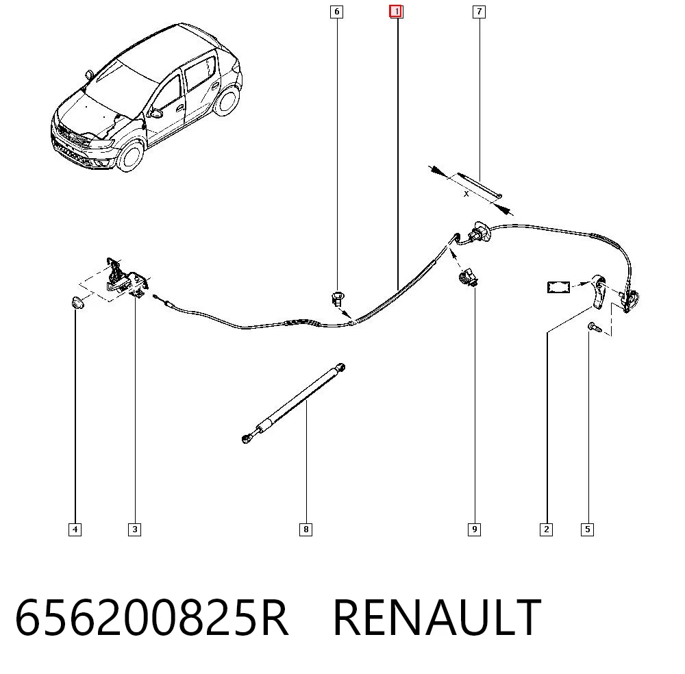 Cabo de abertura da capota Renault LOGAN II K8 ao melhor preço