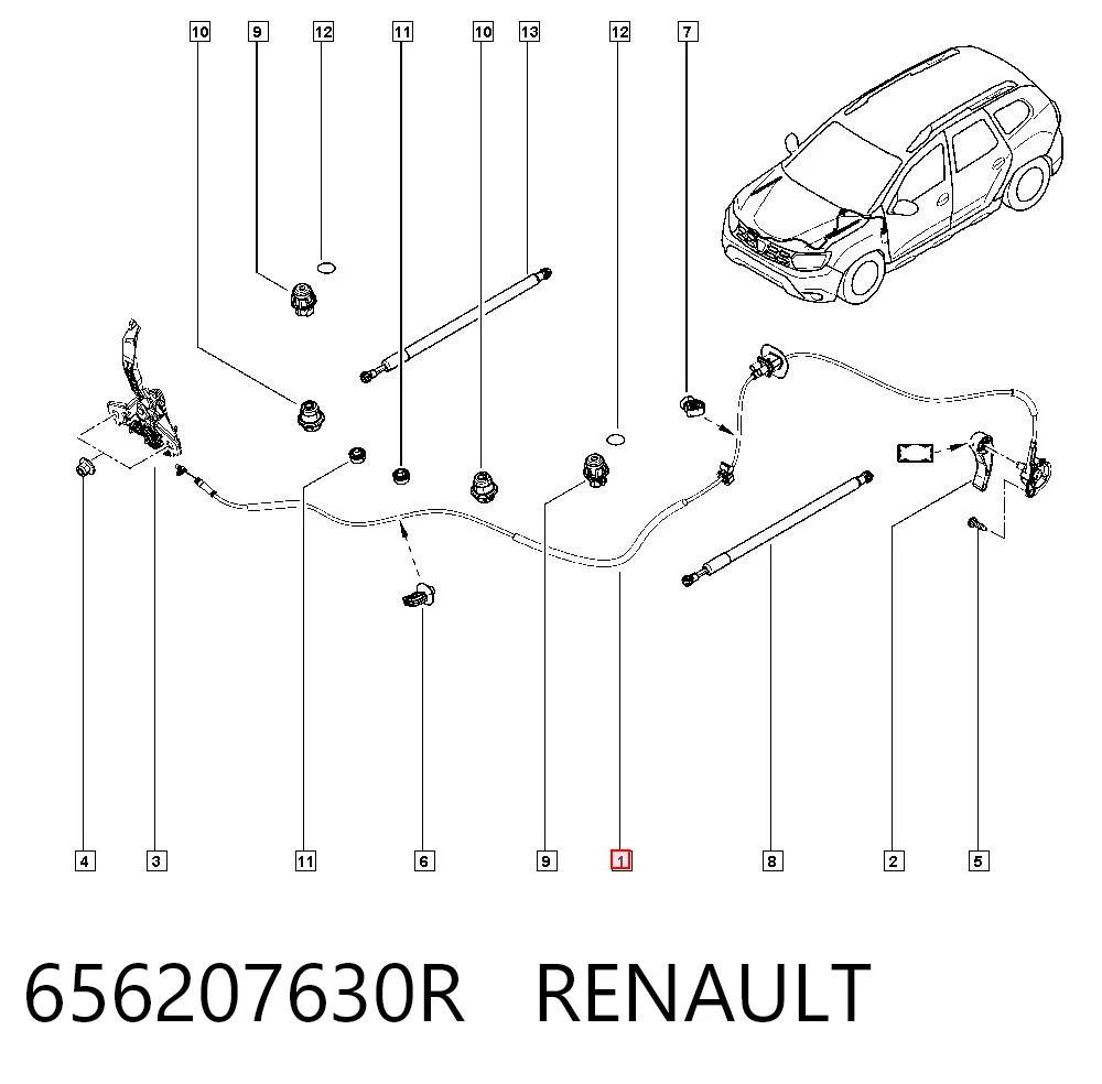 Cabo de abertura da capota Renault DUSTER II HM ao melhor preço