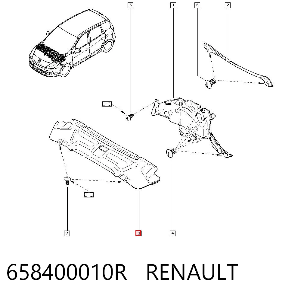 Isolamento de ruído da capota Renault Scenic III JZ0, JZ1 ao melhor preço
