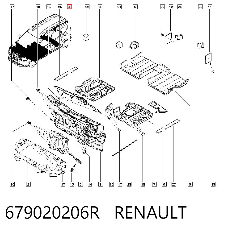 Isolamento de ruído da capota Renault DOKKER  FE ao melhor preço