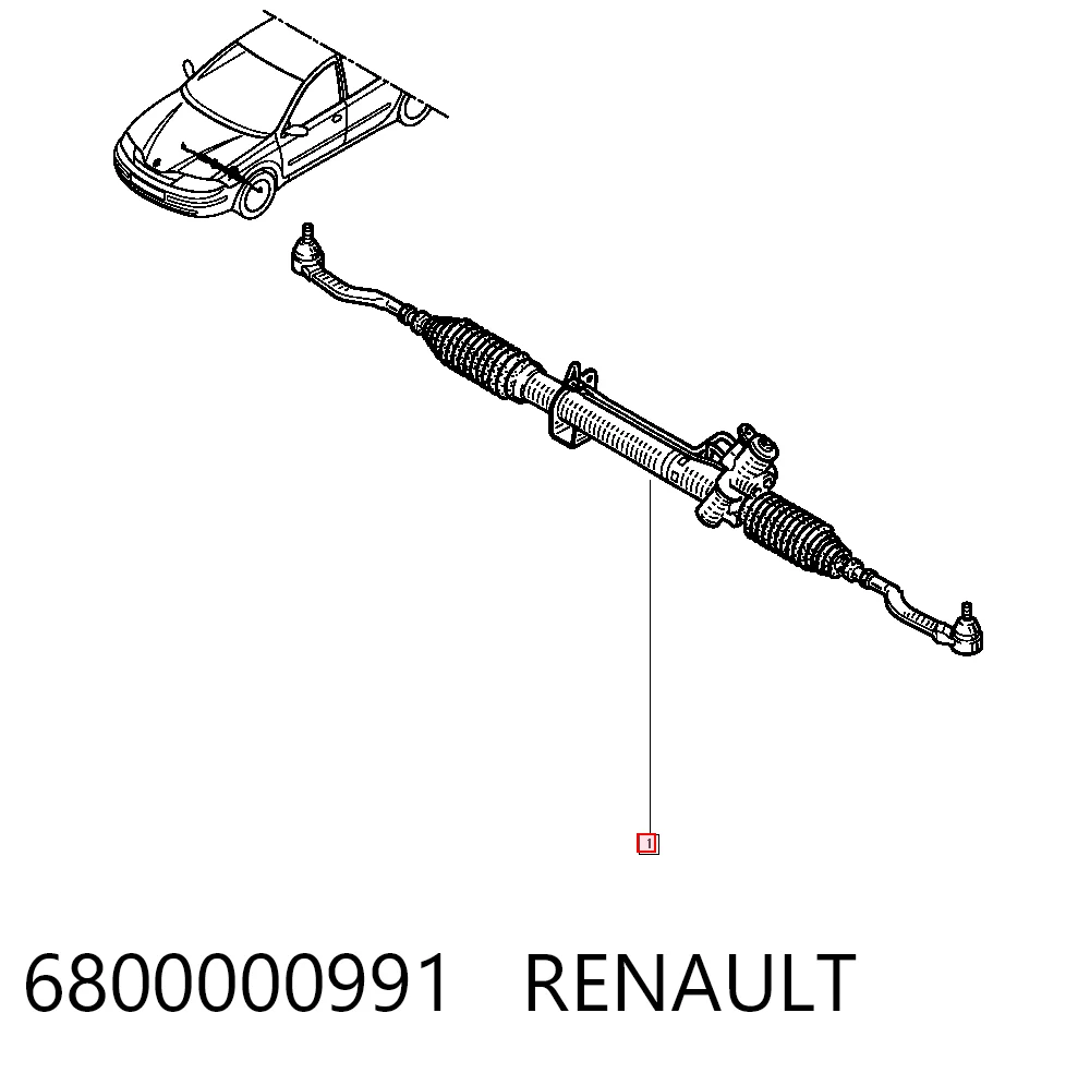 Cremalheira da direção Renault Laguna II BG0, BG1