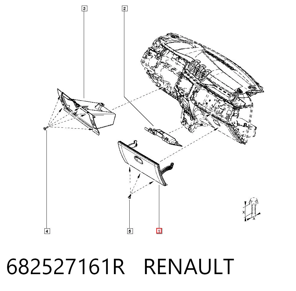 Caixa para porta-luvas (porta-luvas) Renault DUSTER II HM ao melhor preço