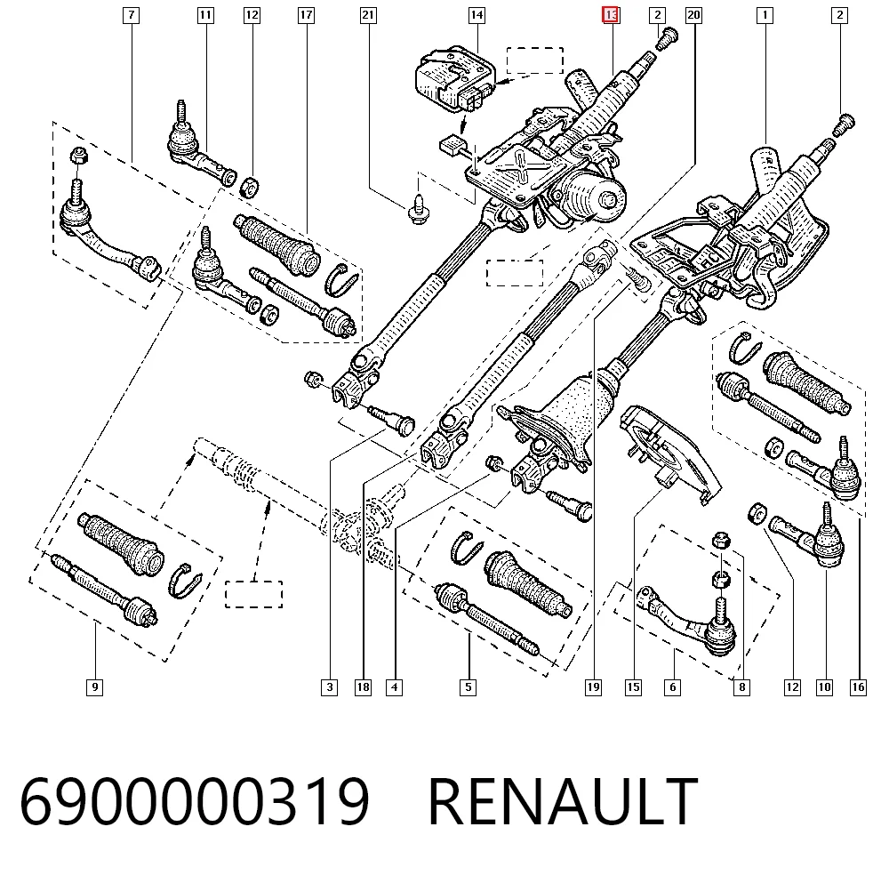 Coluna da direção Renault Clio preço, a partir de 81,72 USD