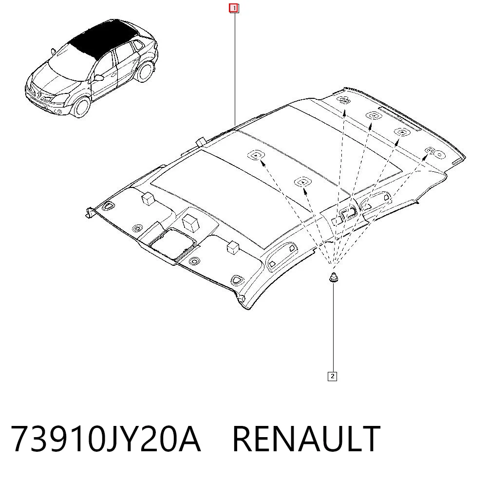 Revestimento do teto Renault Koleos  HY0 ao melhor preço