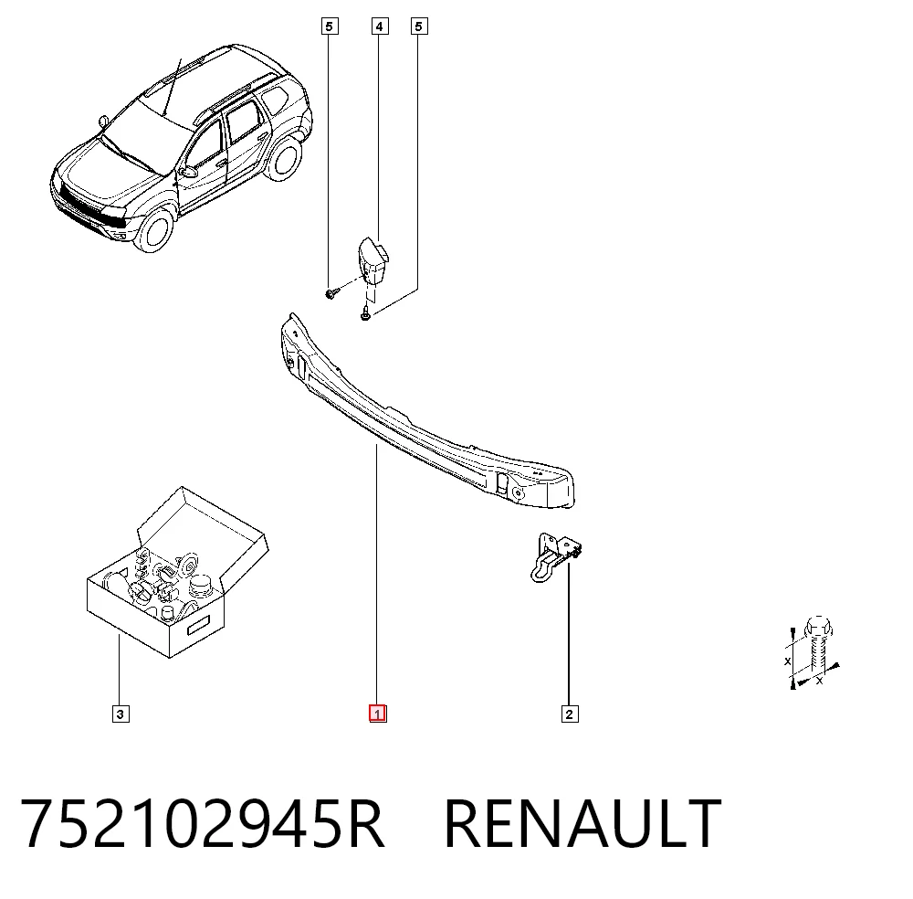 Reforçador do pára-choque dianteiro Dacia Duster preço, a partir de 62,64 USD