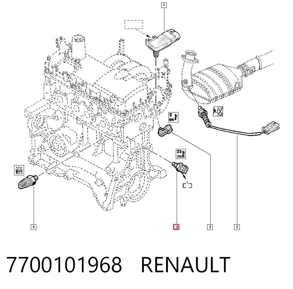7700101968 Renault (RVI) Sensor de temperatura do fluido de esfriamento