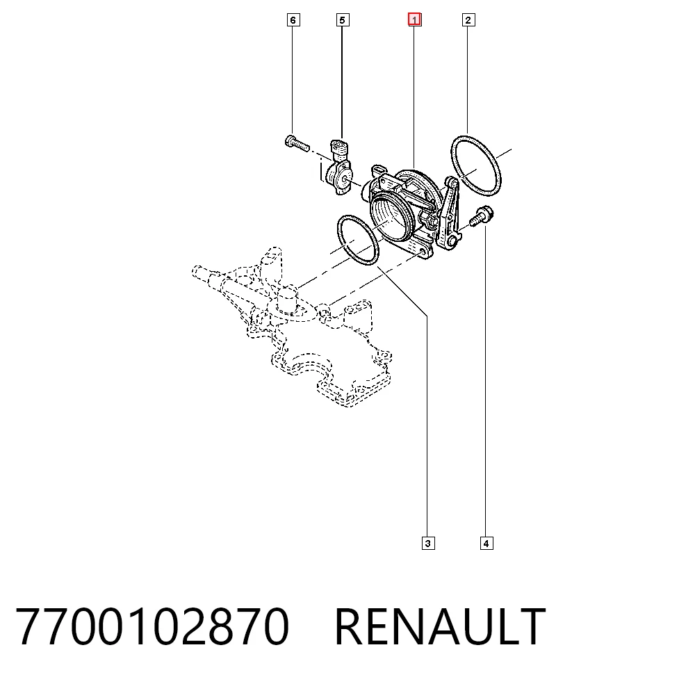 7700102870 Renault (RVI) Válvula de borboleta montada