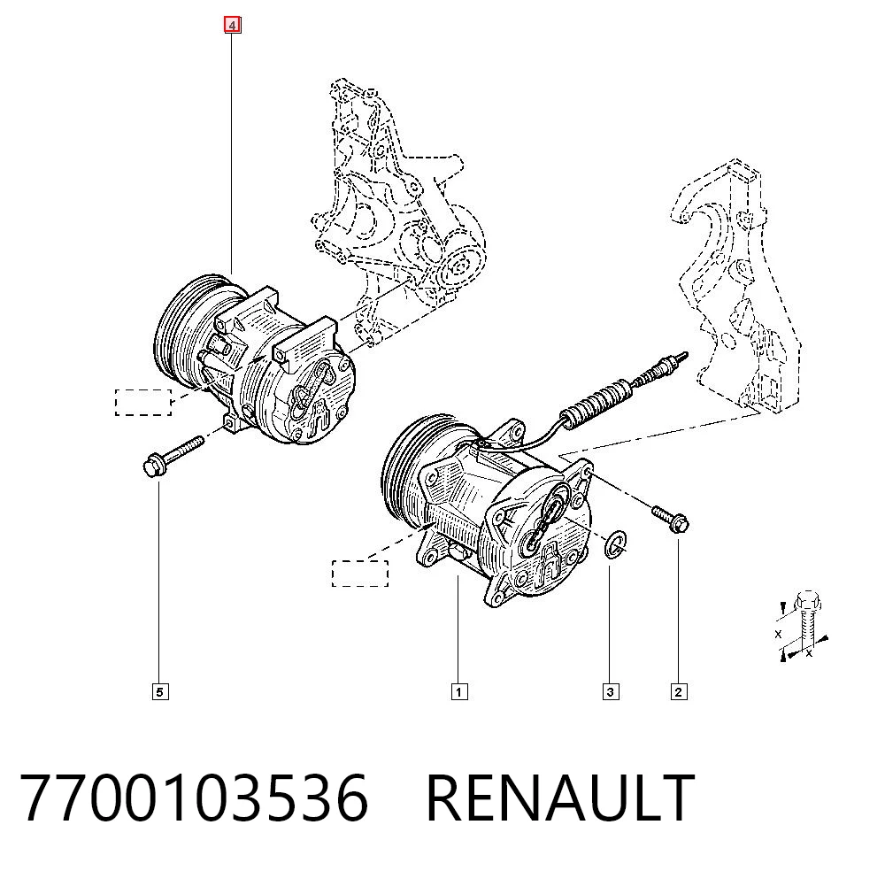7700103536 Renault (RVI) Compressor de aparelho de ar condicionado