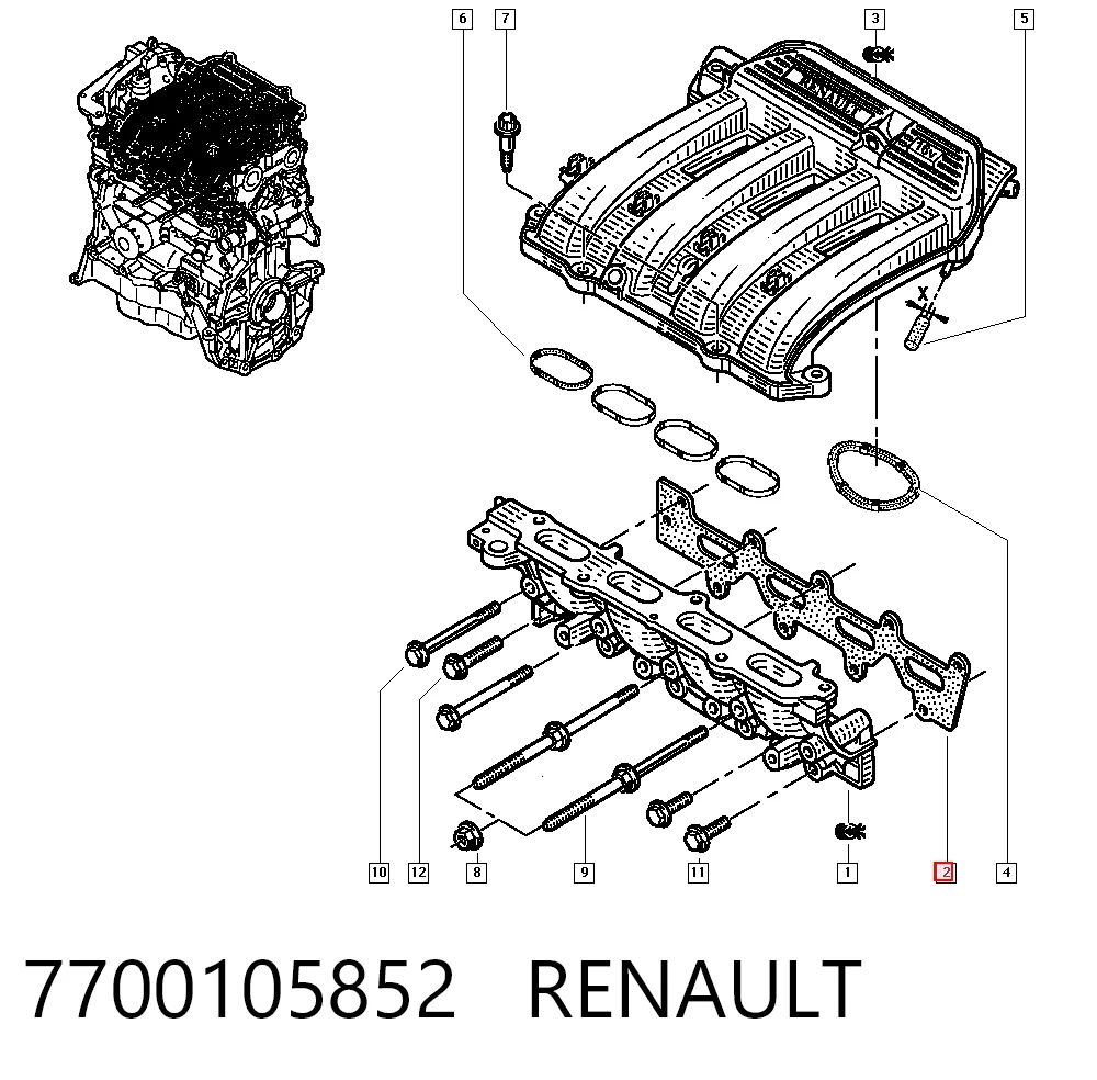 Compre Vedante de tubo coletor de admissão Renault Megane 3