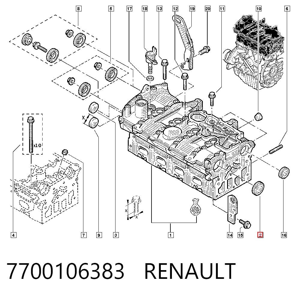 Compre Tampão CBC/do bloco de cilindros Renault Espace 3