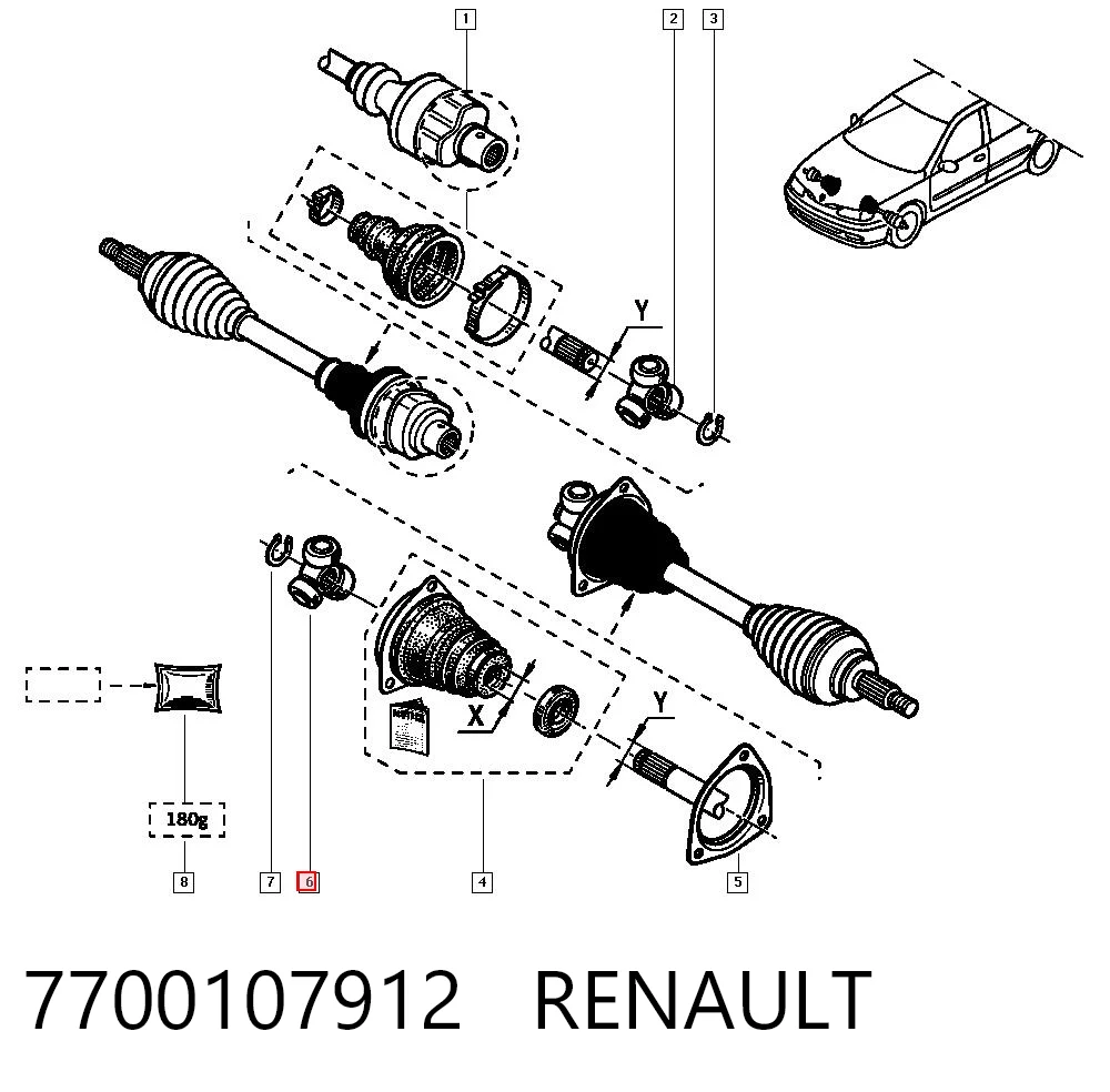 Compre Junta homocinética interna, tripé Dacia Logan 1