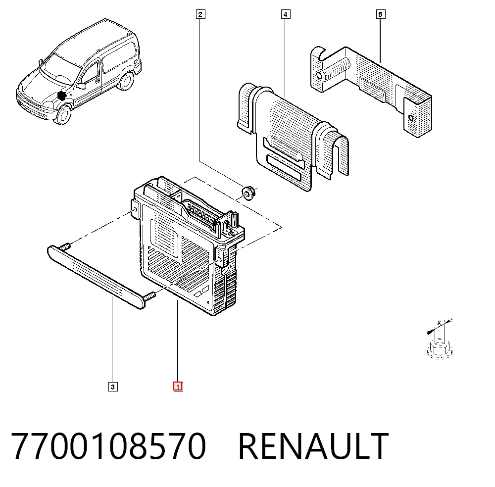 Módulo de direção (Centralina eletrônica) de motor para Renault Kangoo I KC0, KC1