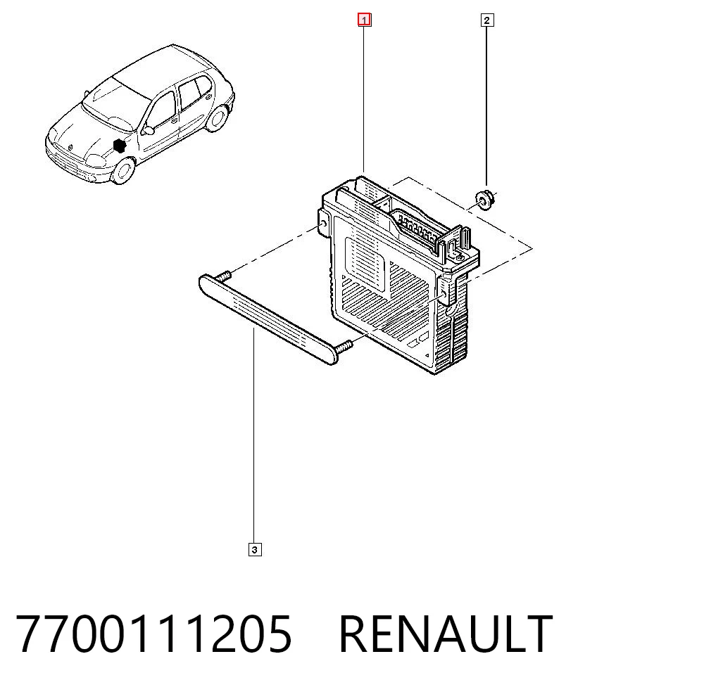 Módulo de direção (Centralina eletrônica) de motor Renault Kangoo I KC0, KC1