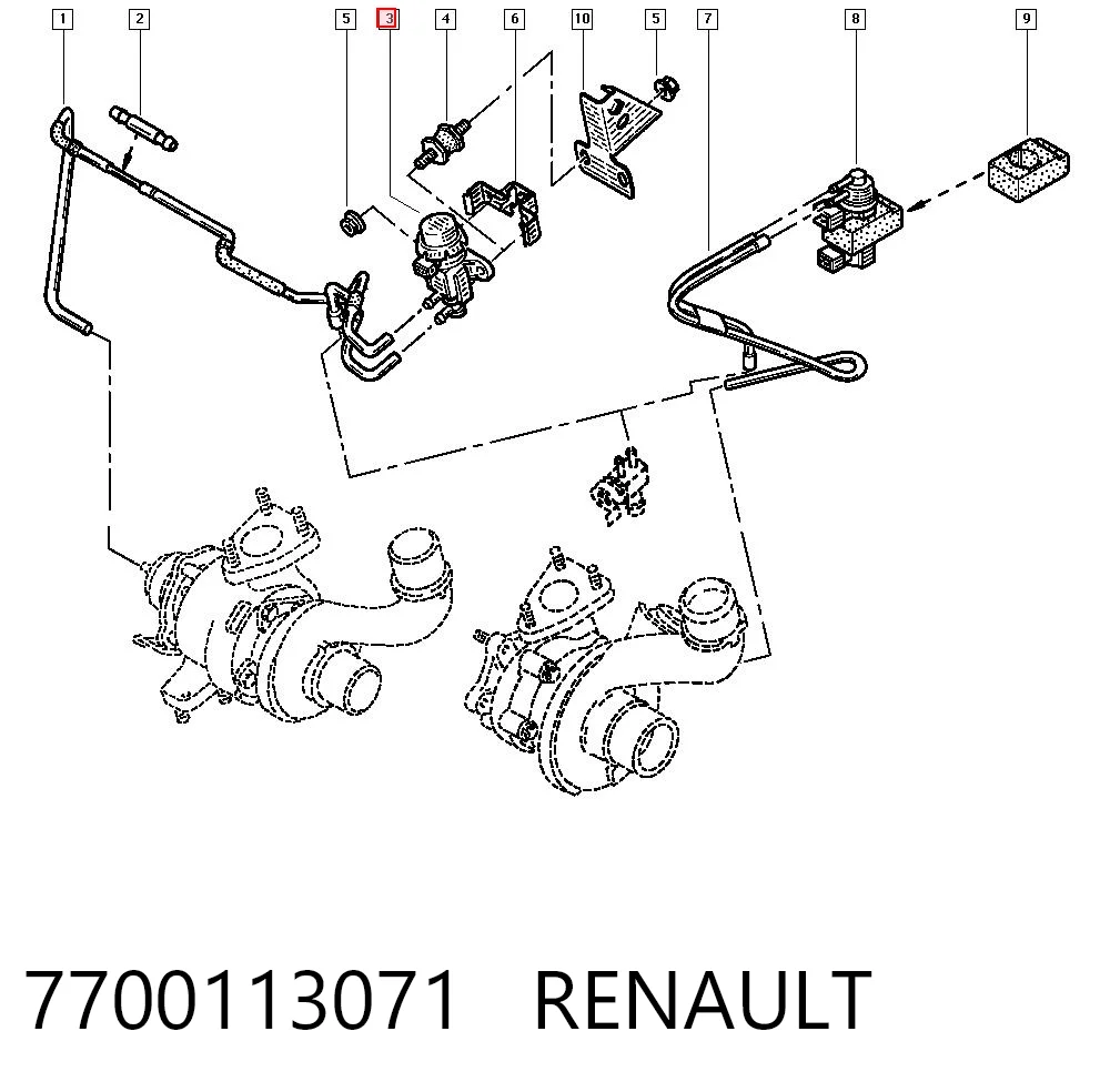 7700113071 Renault (RVI) Convertidor de pressão (solenoide) de supercompressão