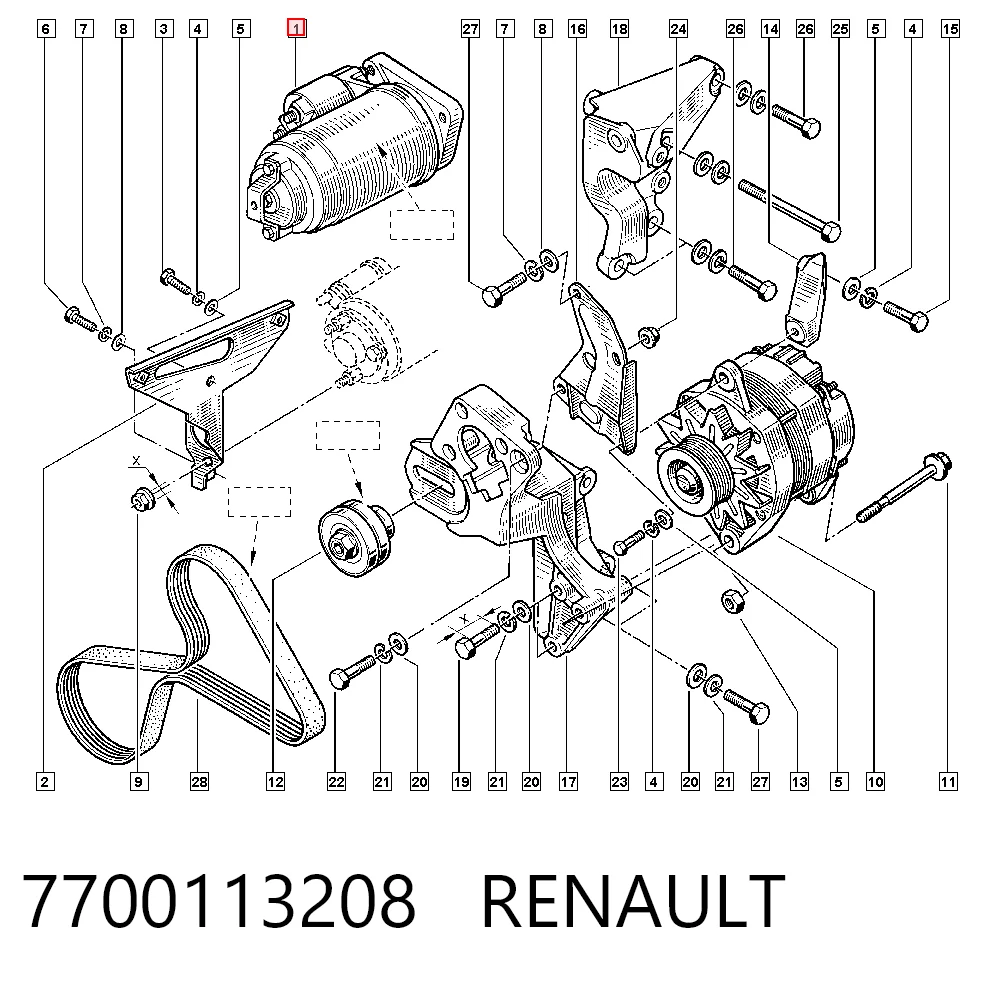 7700113208 Renault (RVI) Motor de arranco