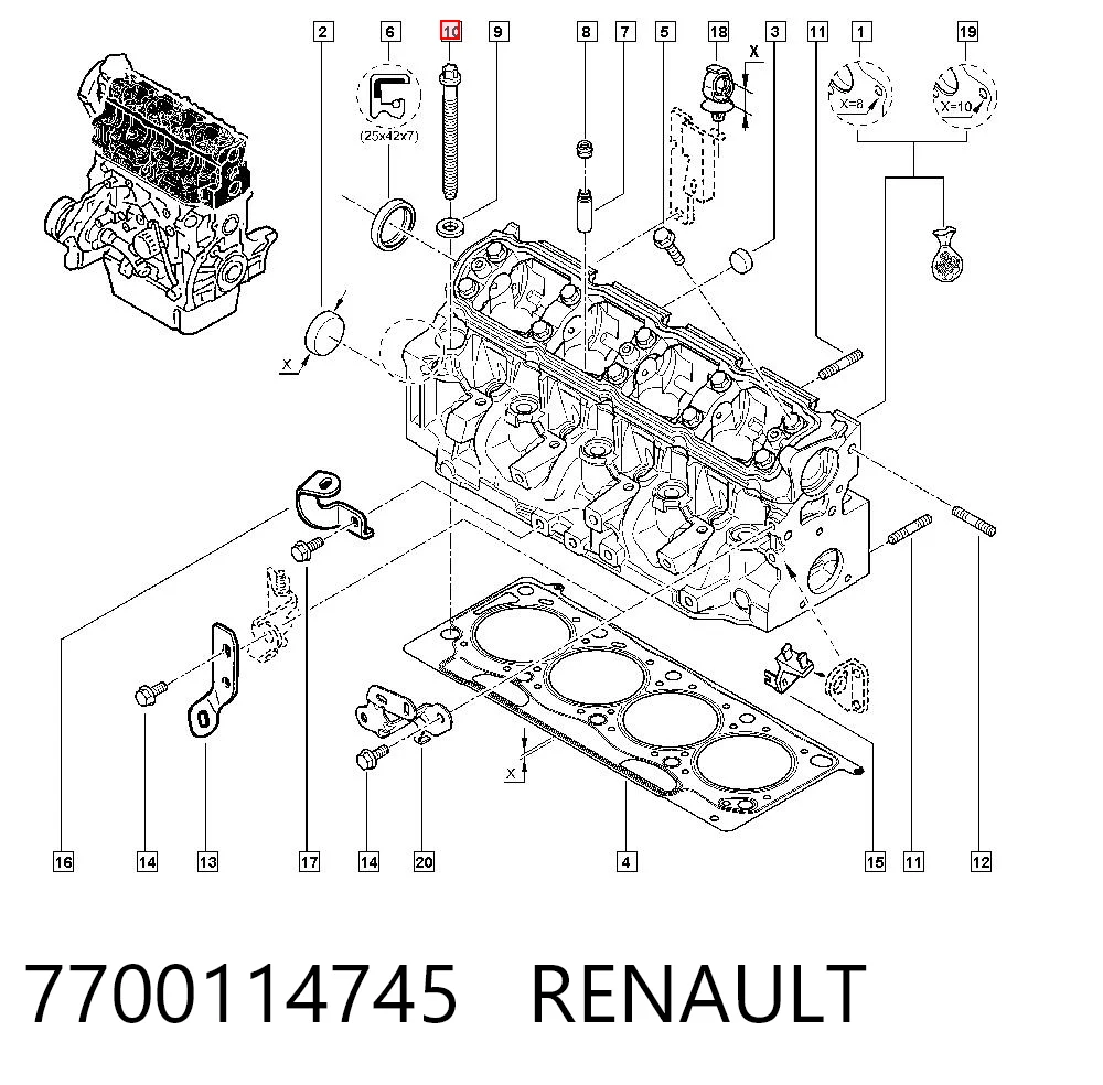 Parafuso de cabeça de motor (CBC) para Volvo V40  VW