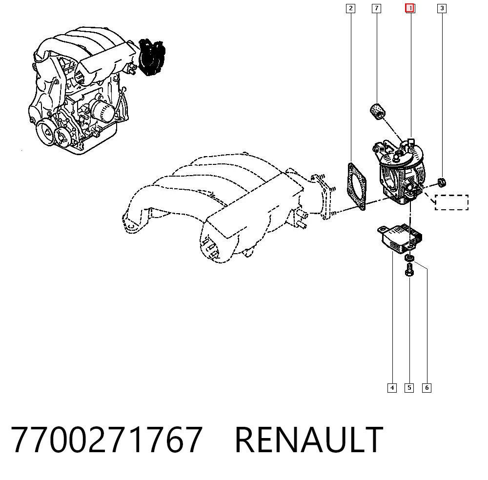Válvula de borboleta montada Renault 19 II B53, C53 ao melhor preço