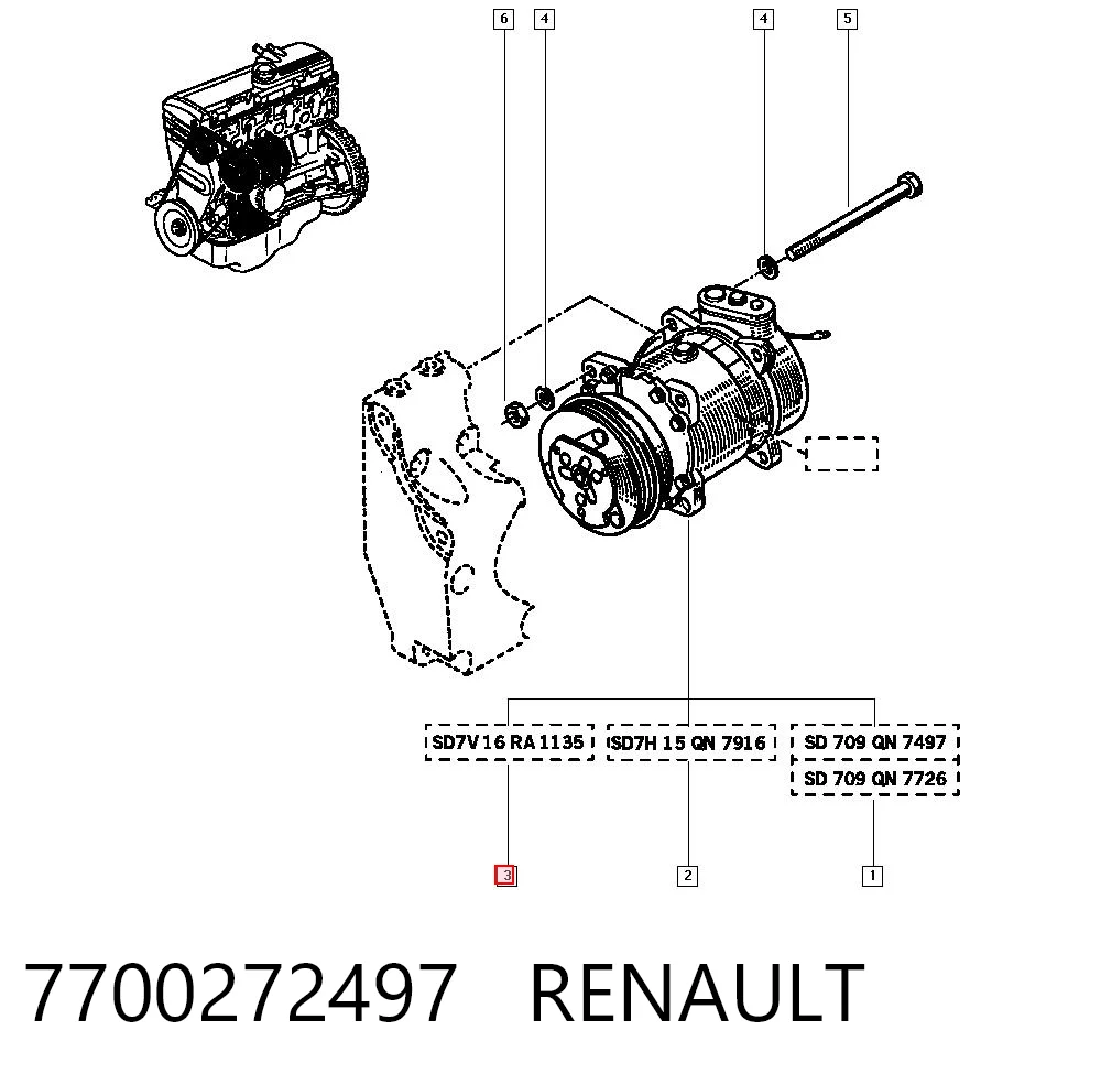Compressor de aparelho de ar condicionado Renault Clio I S57