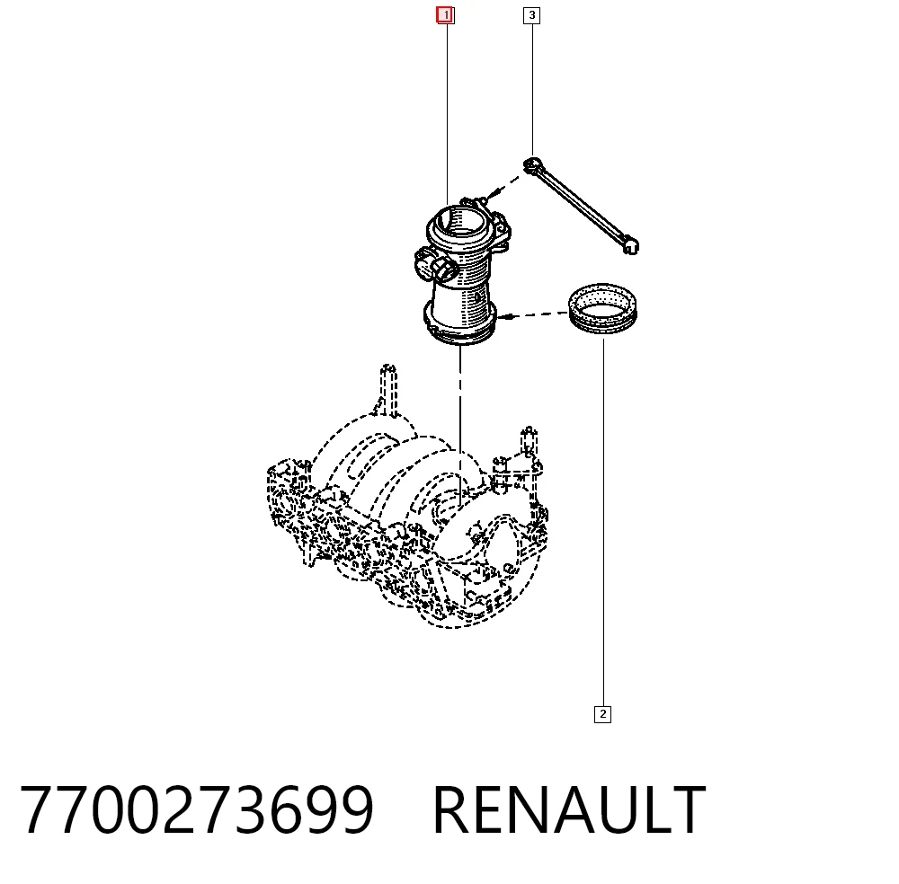 7700273699 Renault (RVI) Válvula de borboleta montada