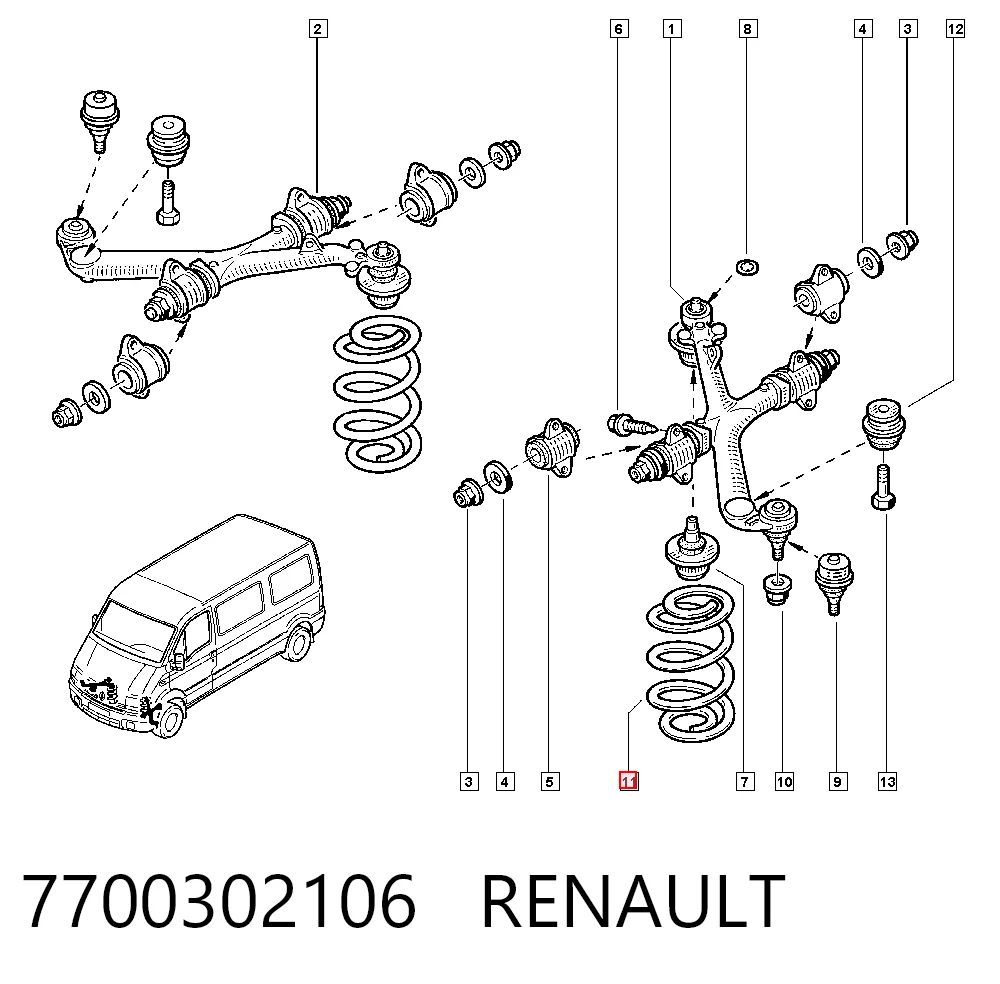 Mola dianteira Renault Master II HD, FD ao melhor preço