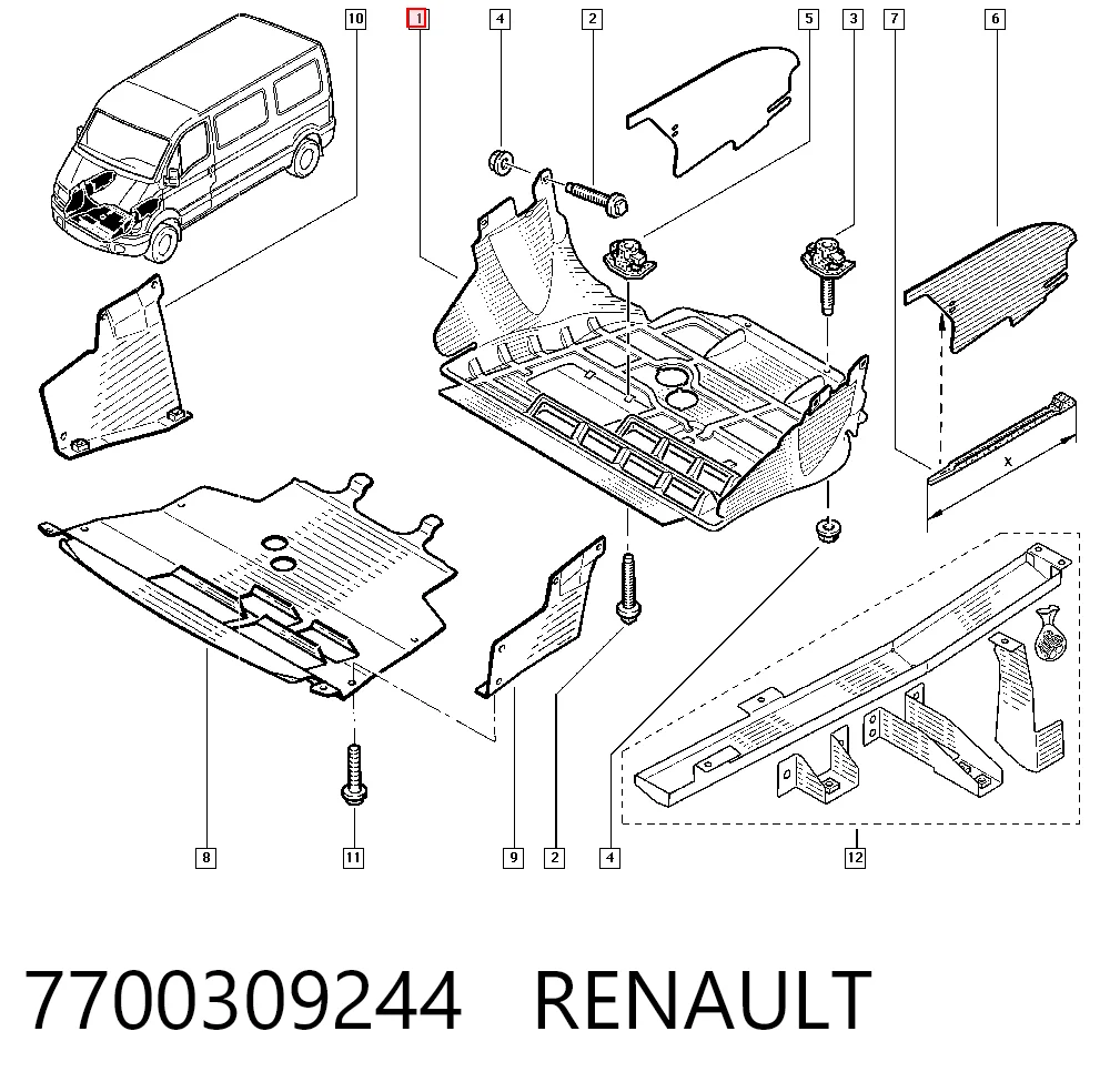 Proteção de motor, de panela (da seção de motor) Renault Master II HD, FD ao melhor preço